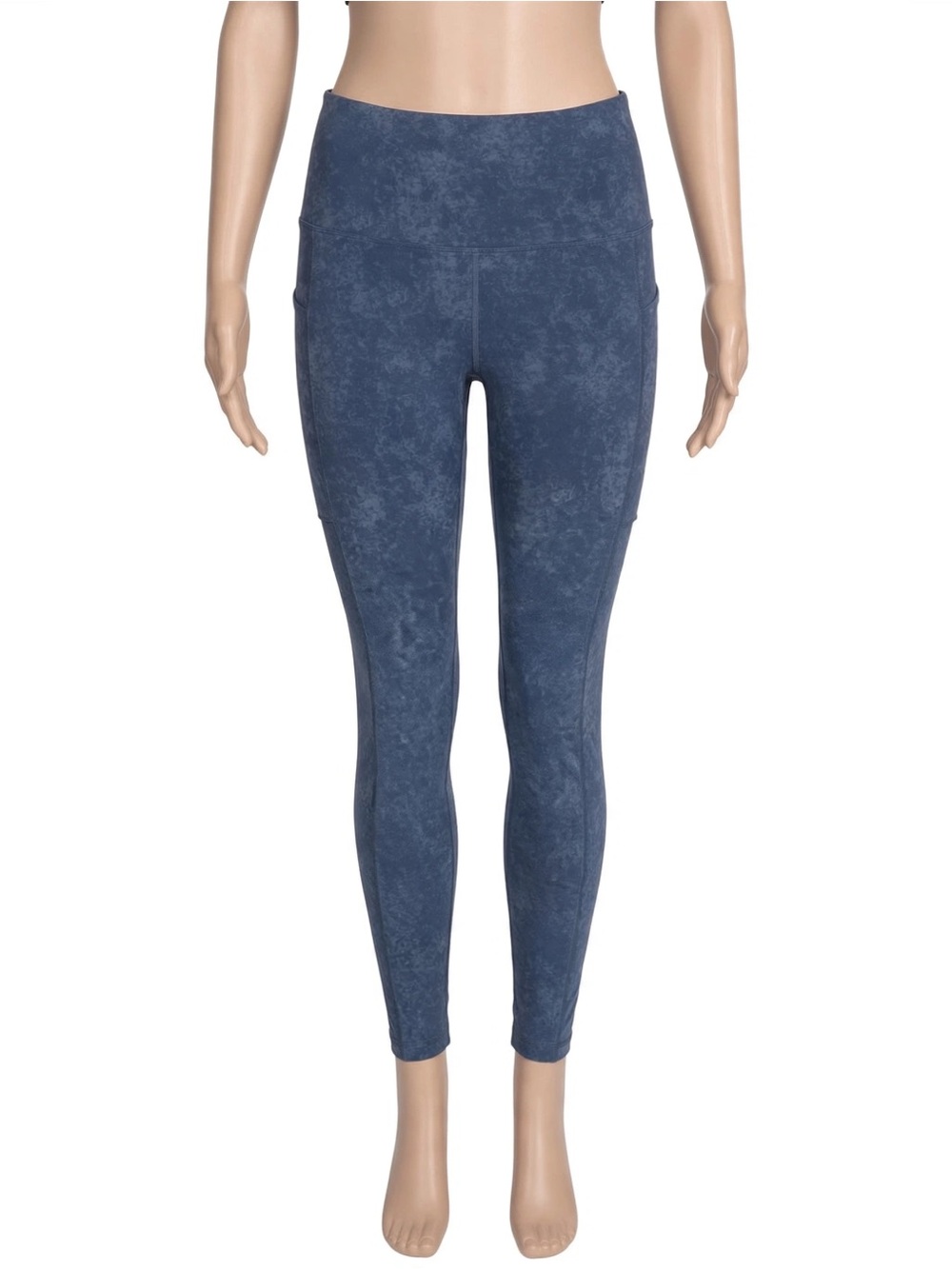 Tuff Athletics Women's Blue Heathered High-Rise Pocket Leggings Size XL